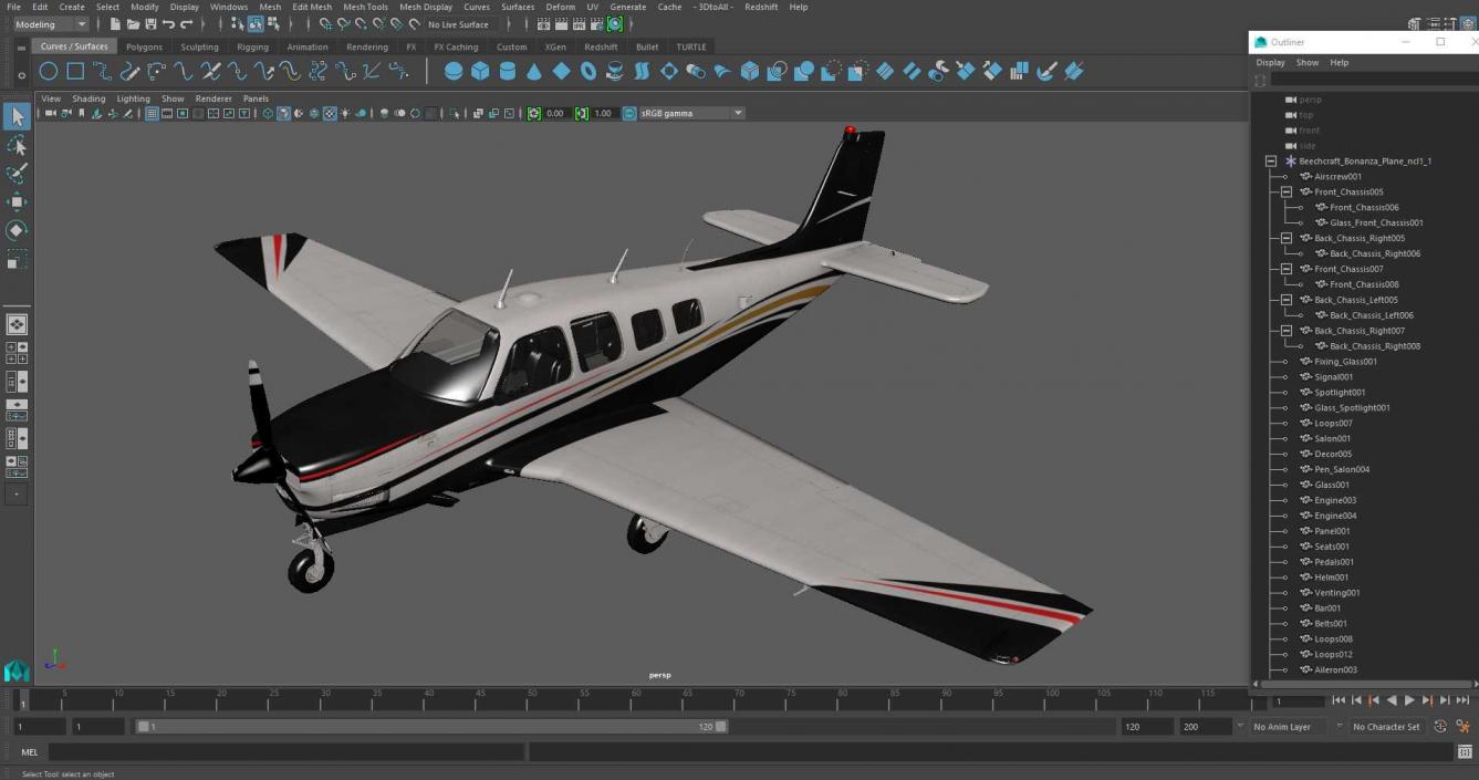 Beechcraft Bonanza Plane 3D model