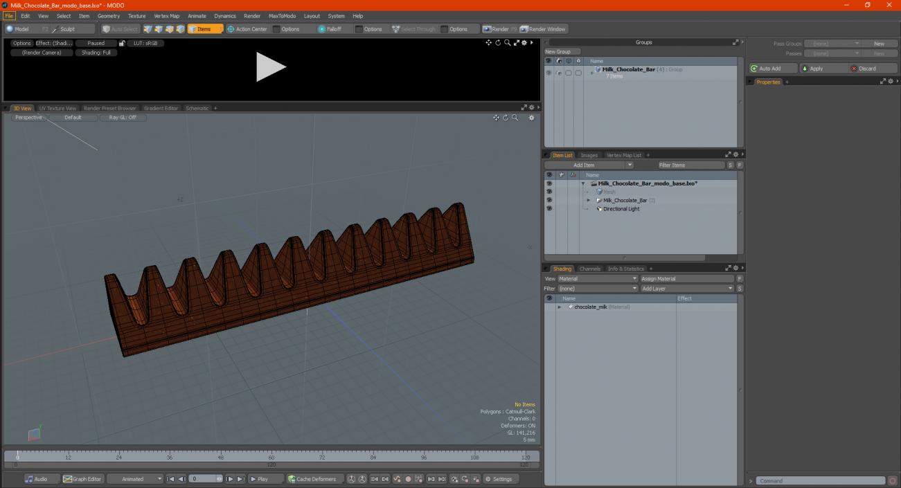 3D Milk Chocolate Bar model