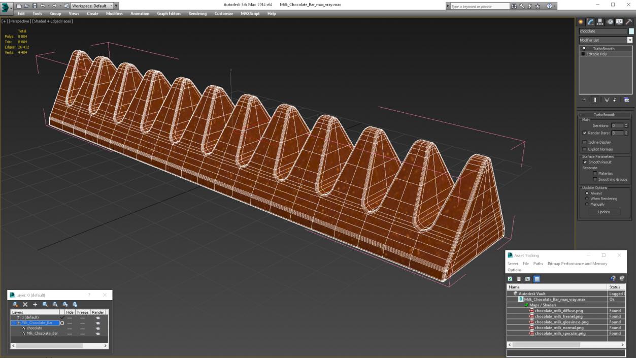 3D Milk Chocolate Bar model