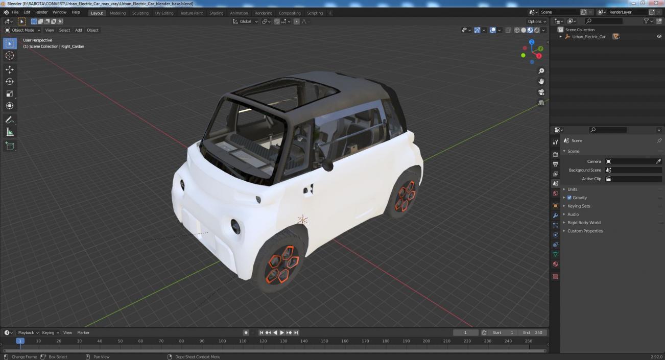 3D Urban Electric Car model