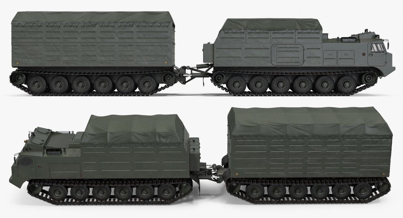 3D Articulated Tracked Vehicle Vityaz DT 30 ATV Rigged