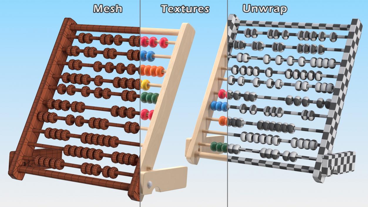 Wooden Abacus Collection 3D model