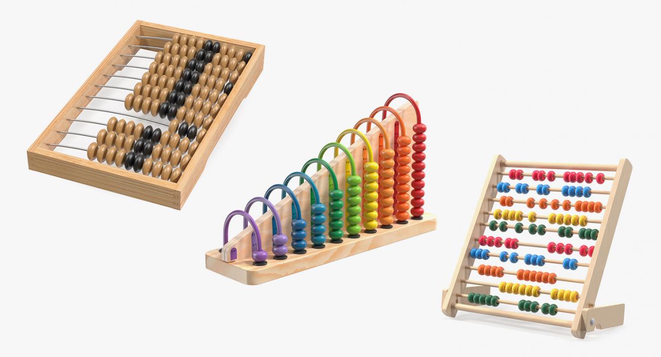 Wooden Abacus Collection 3D model