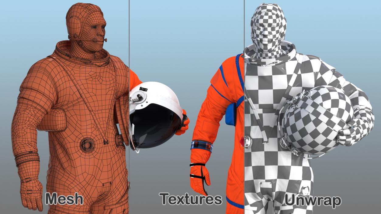 Astronaut Wearing ACES Suit 3D