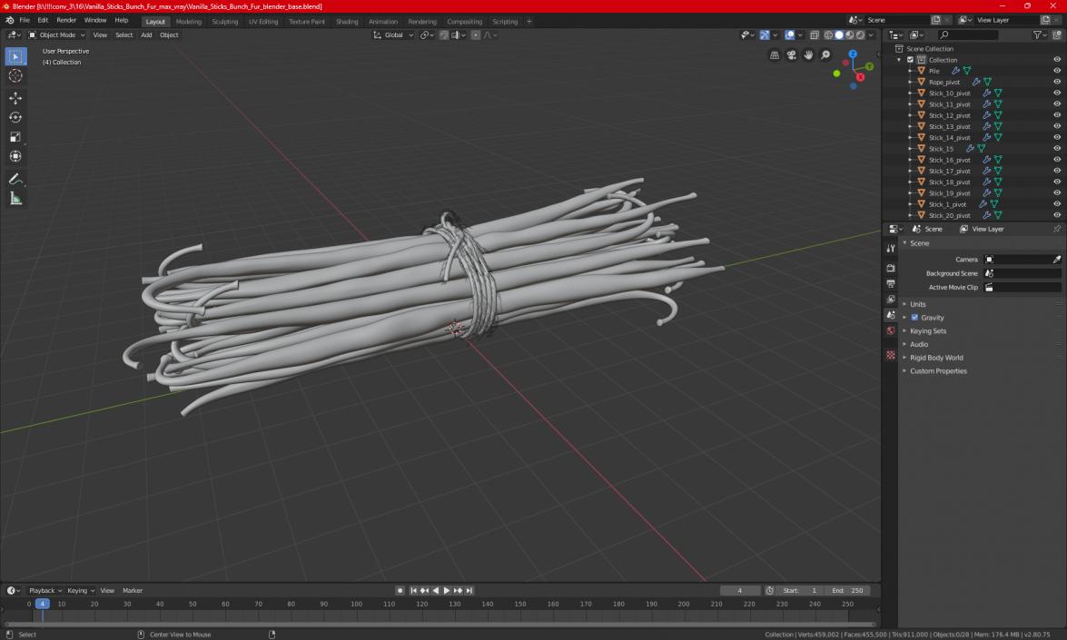 3D model Vanilla Sticks Bunch