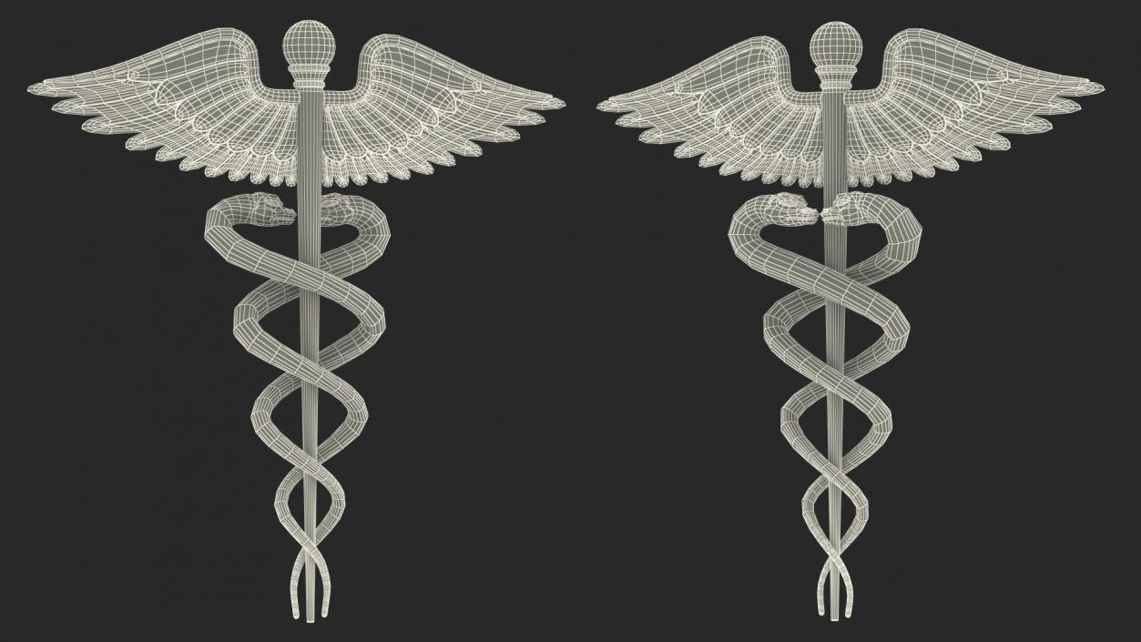 3D Caduceus Medical Symbol model