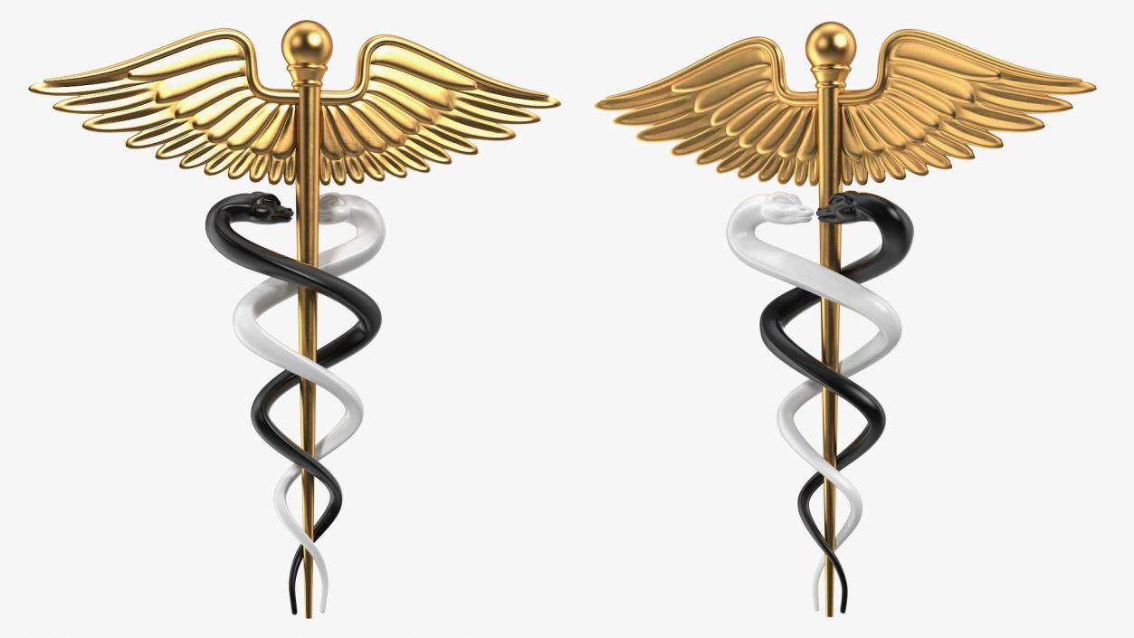 3D Caduceus Medical Symbol model