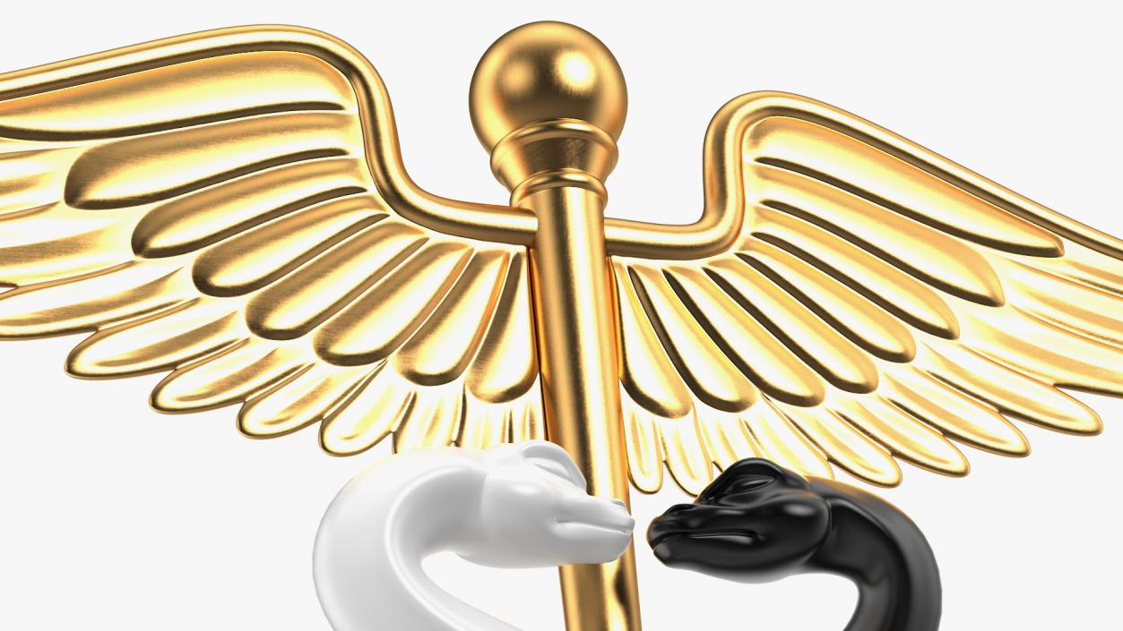 3D Caduceus Medical Symbol model