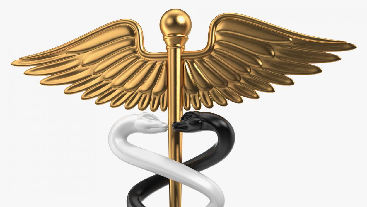 3D Caduceus Medical Symbol model