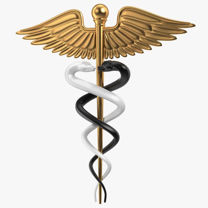 3D Caduceus Medical Symbol model