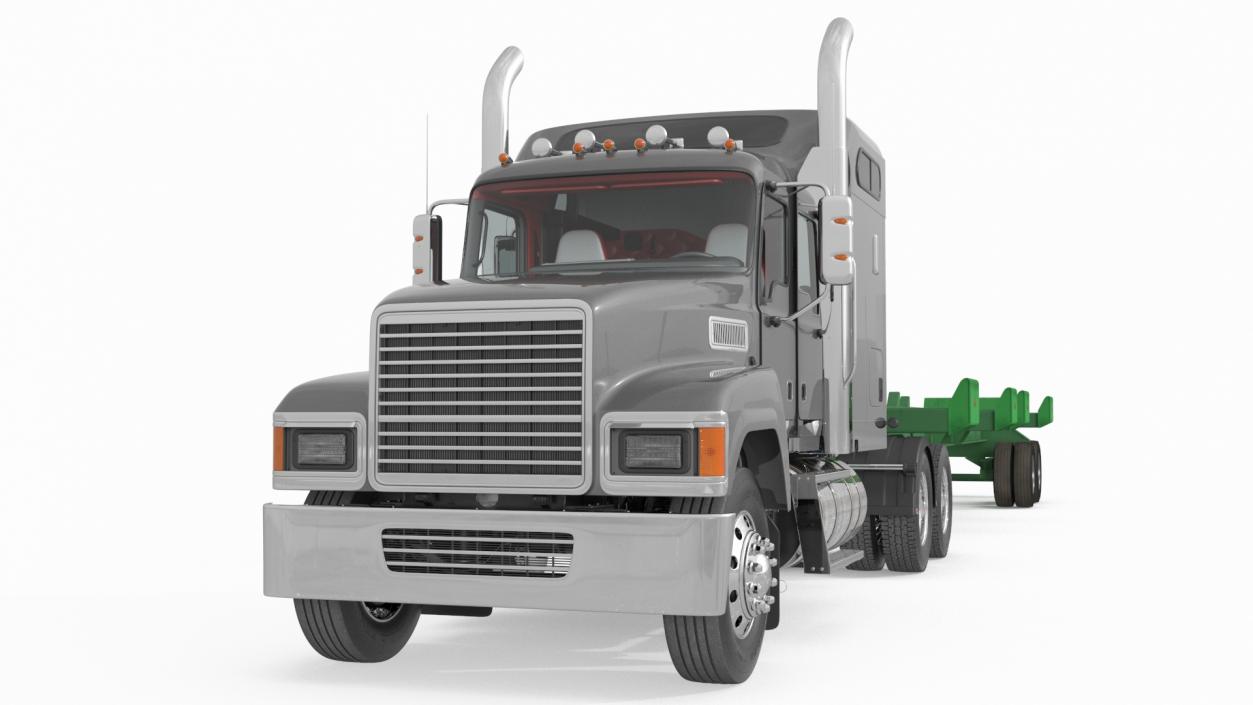 3D Freight Truck with Container Trailer