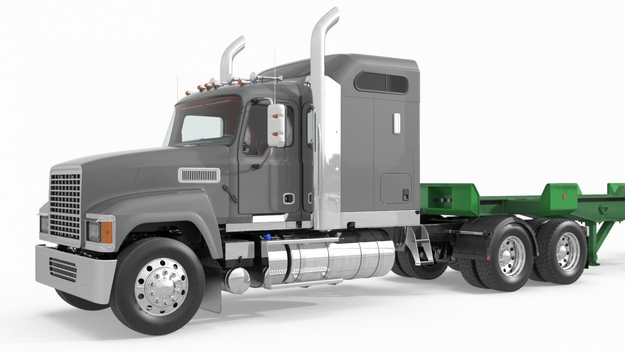 3D Freight Truck with Container Trailer