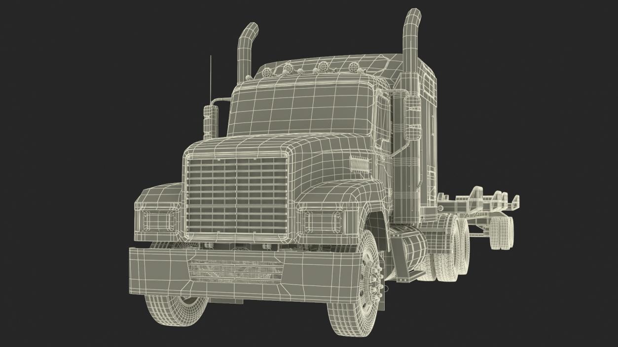 3D Freight Truck with Container Trailer