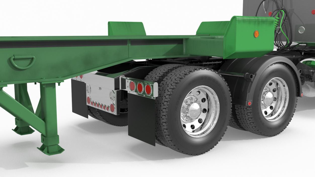 3D Freight Truck with Container Trailer