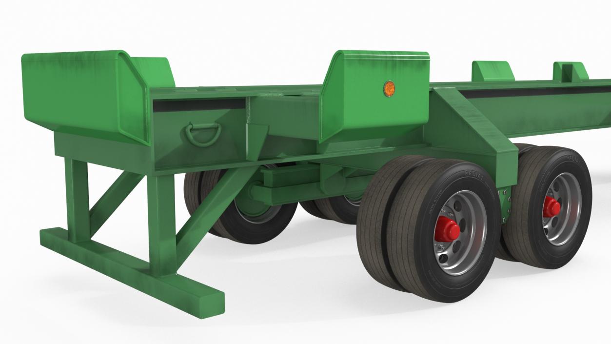 3D Freight Truck with Container Trailer