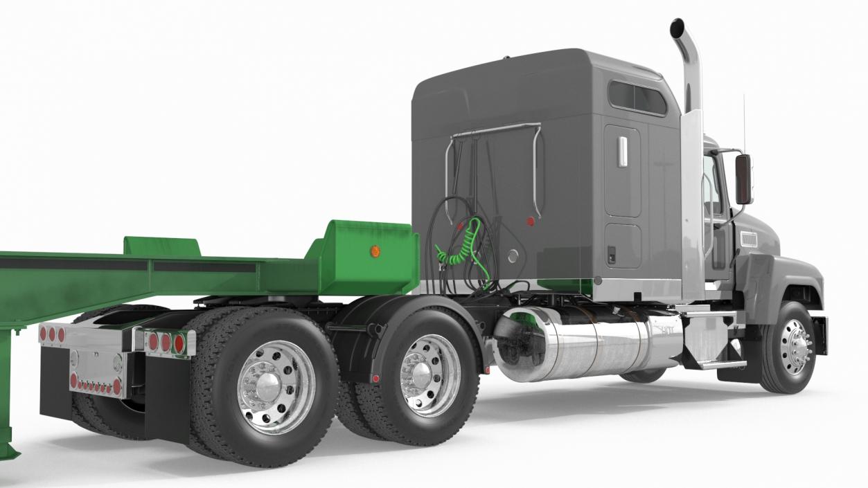 3D Freight Truck with Container Trailer