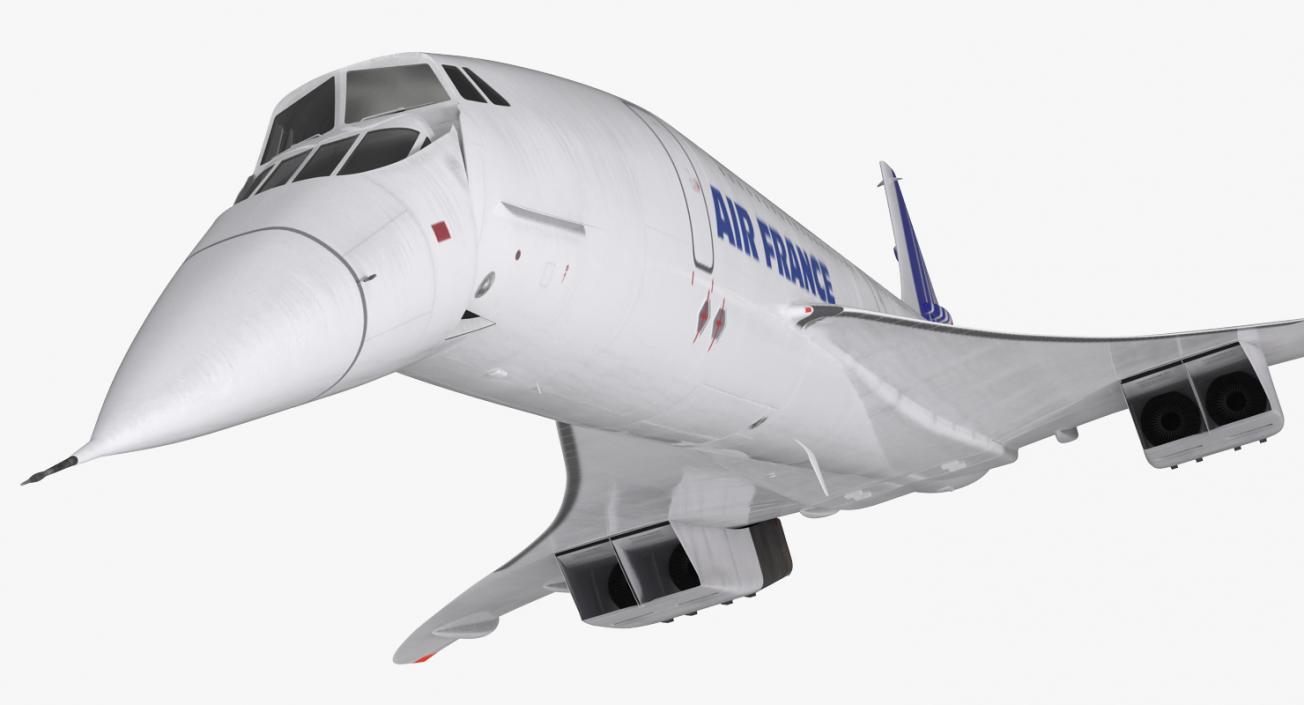 3D Concorde Supersonic Passenger Jet Airliner Air France model