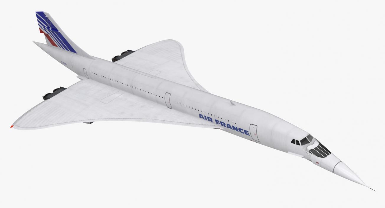 3D Concorde Supersonic Passenger Jet Airliner Air France model