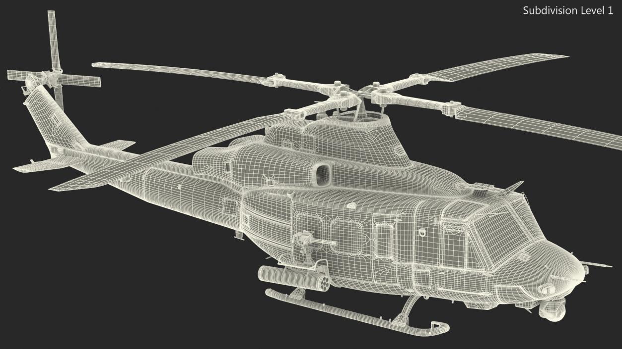 Bell UH1Y Venom Helicopter Rigged for Cinema 4D 3D