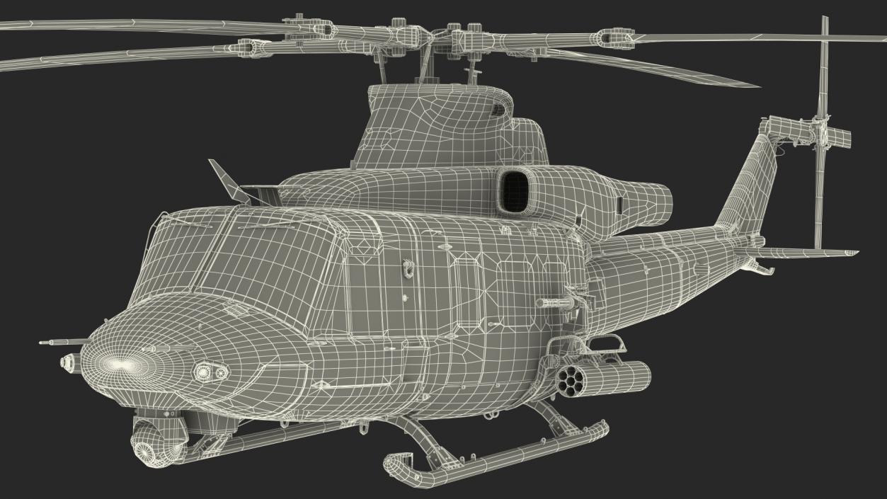 Bell UH1Y Venom Helicopter Rigged for Modo 3D