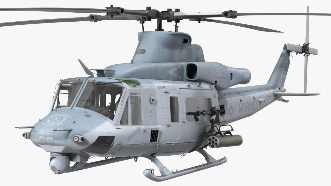 3D Bell UH1Y Venom Helicopter Rigged model