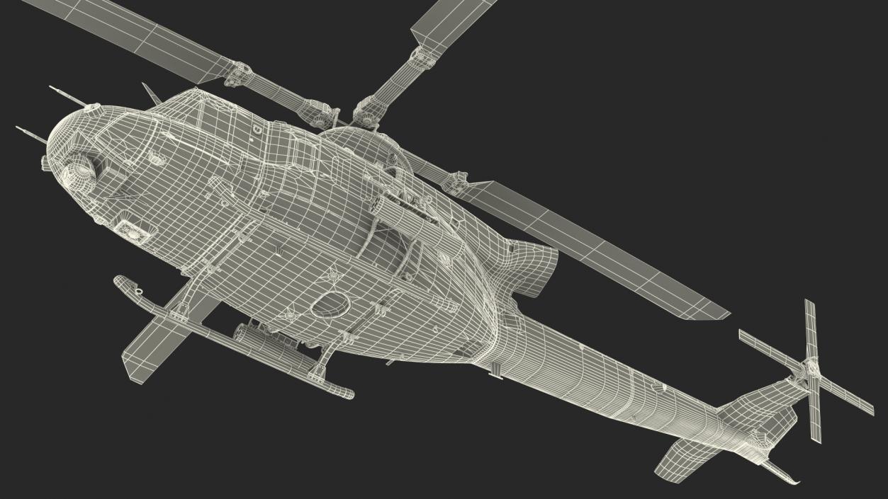 3D Bell UH1Y Venom Helicopter Rigged model