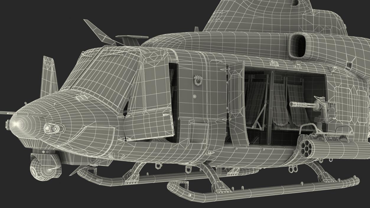 Bell UH1Y Venom Helicopter Rigged for Maya 3D