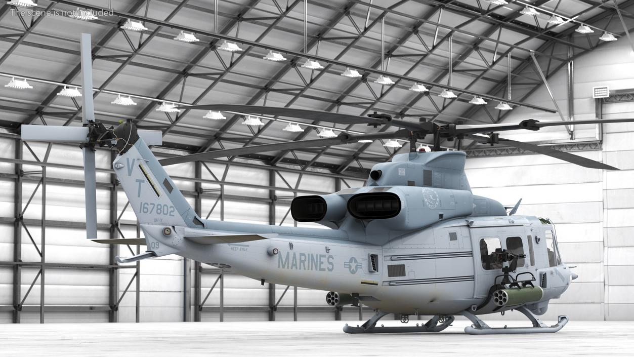 Bell UH1Y Venom Helicopter Rigged for Maya 3D