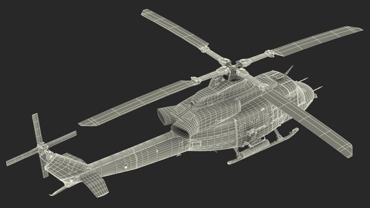 Bell UH1Y Venom Helicopter Rigged for Modo 3D