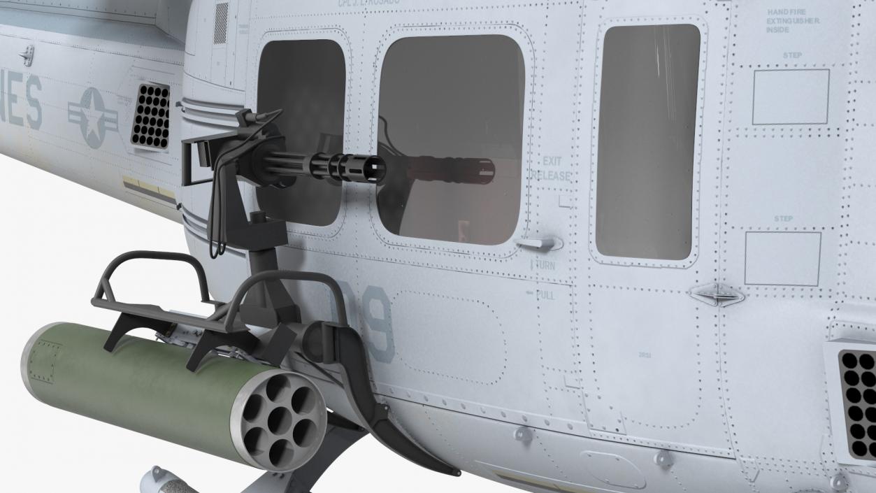 3D Bell UH1Y Venom Helicopter Rigged model