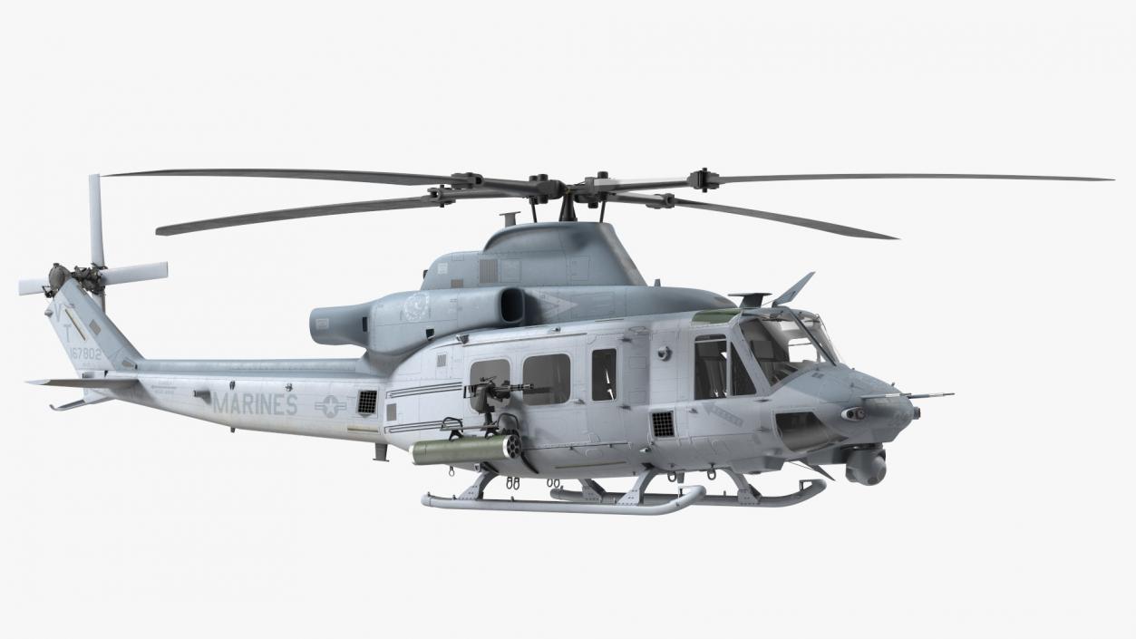 Bell UH1Y Venom Helicopter Rigged for Maya 3D