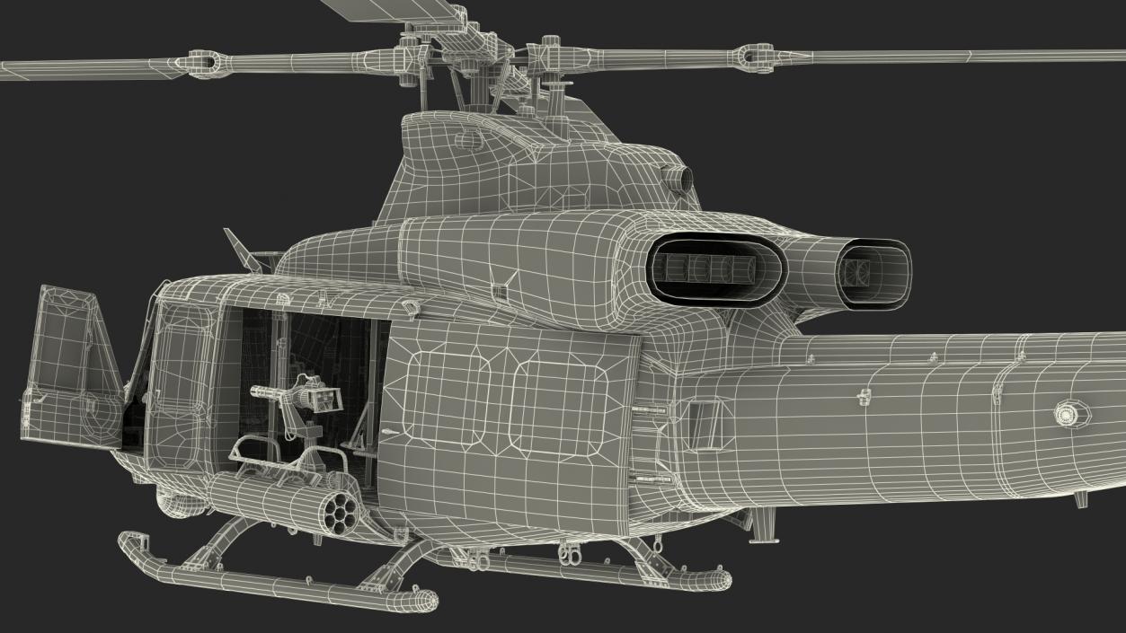 Bell UH1Y Venom Helicopter Rigged for Maya 3D