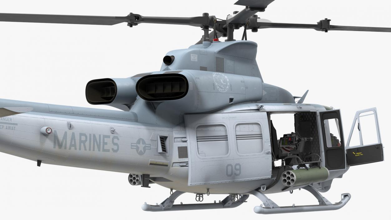 3D Bell UH1Y Venom Helicopter Rigged model