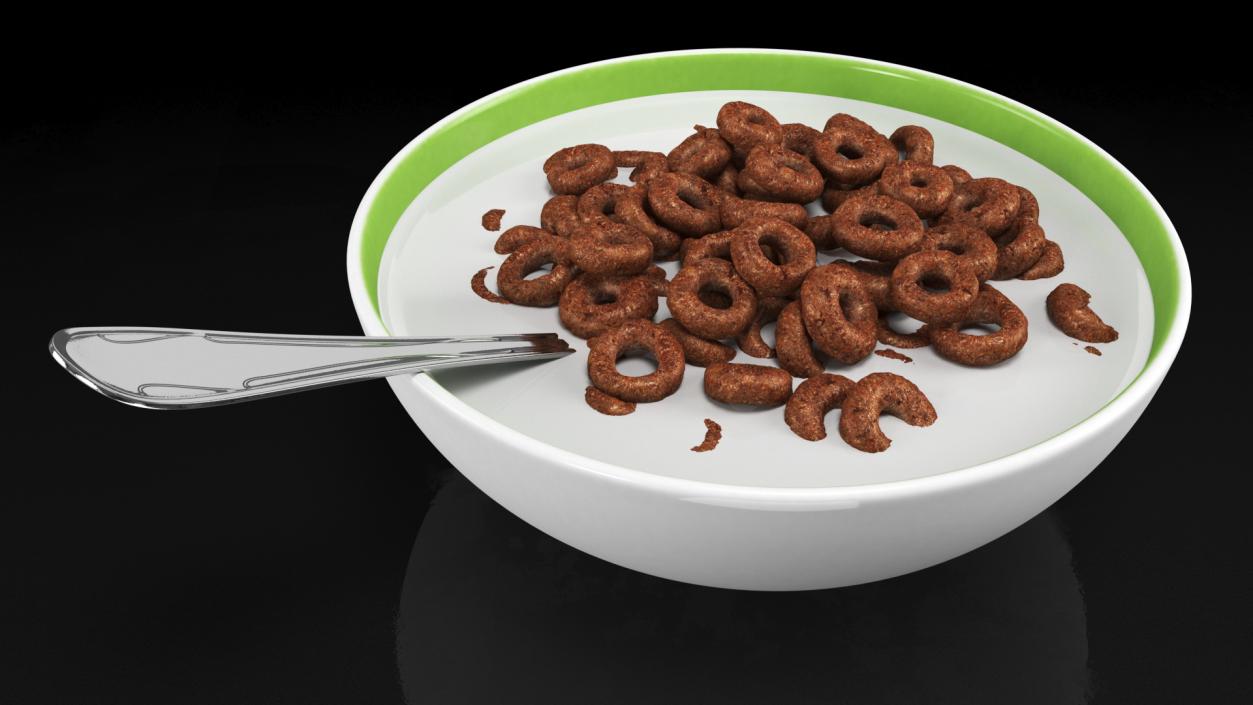 3D model Chocolate Rings Breakfast with Milk