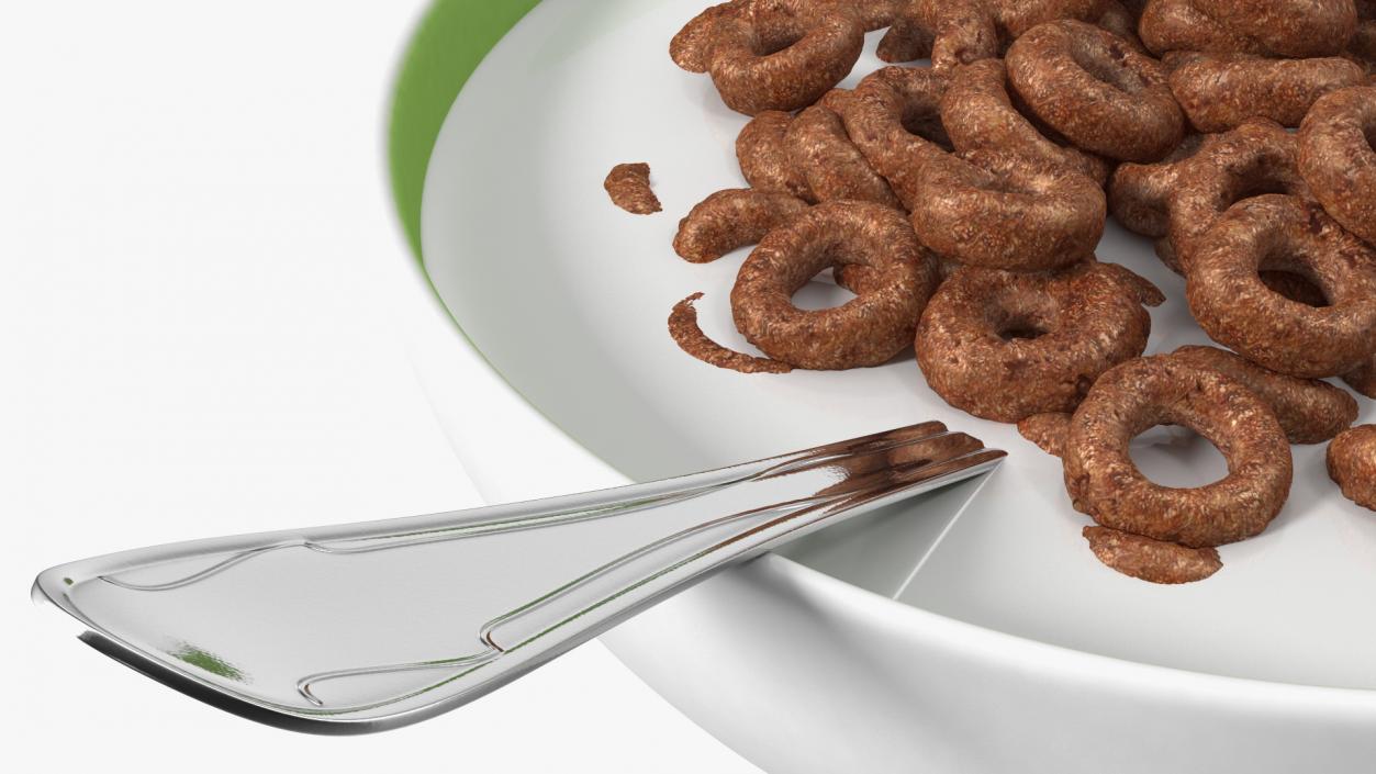 3D model Chocolate Rings Breakfast with Milk