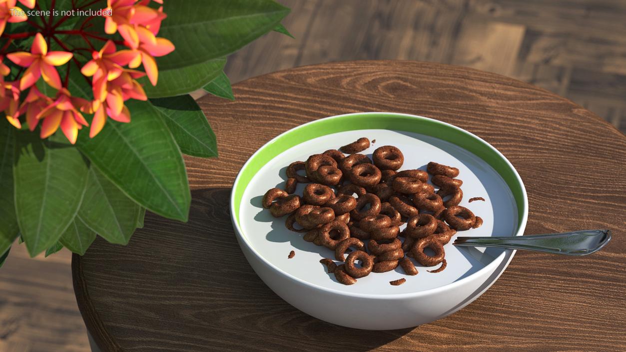 3D model Chocolate Rings Breakfast with Milk