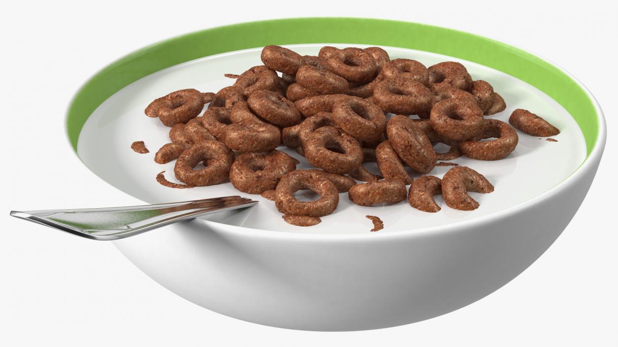 3D model Chocolate Rings Breakfast with Milk