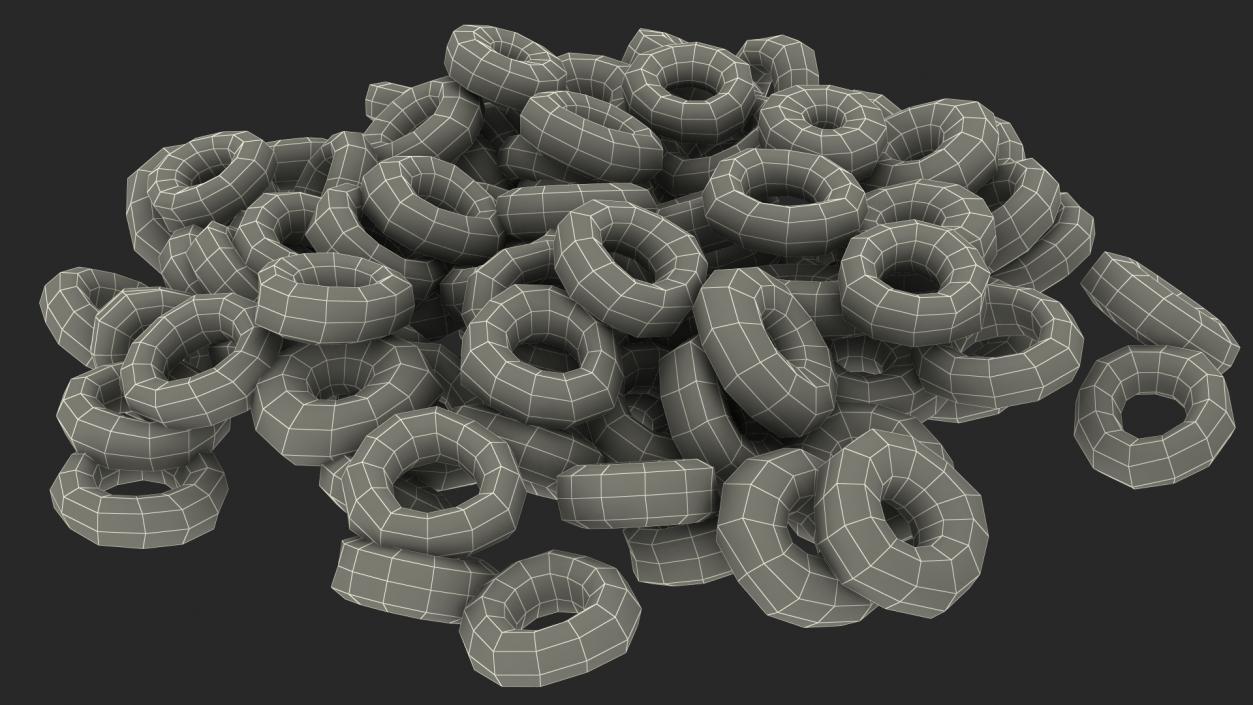 3D model Chocolate Rings Breakfast with Milk