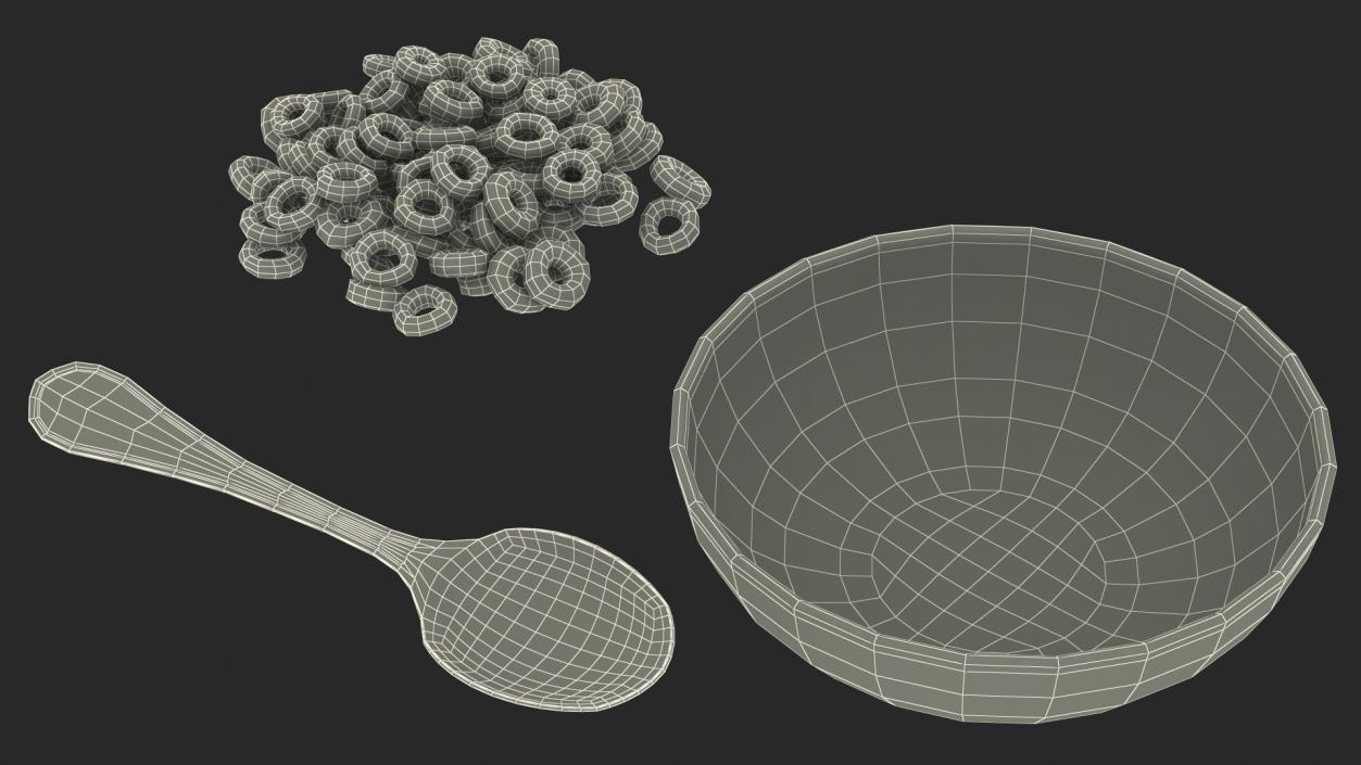 3D model Chocolate Rings Breakfast with Milk