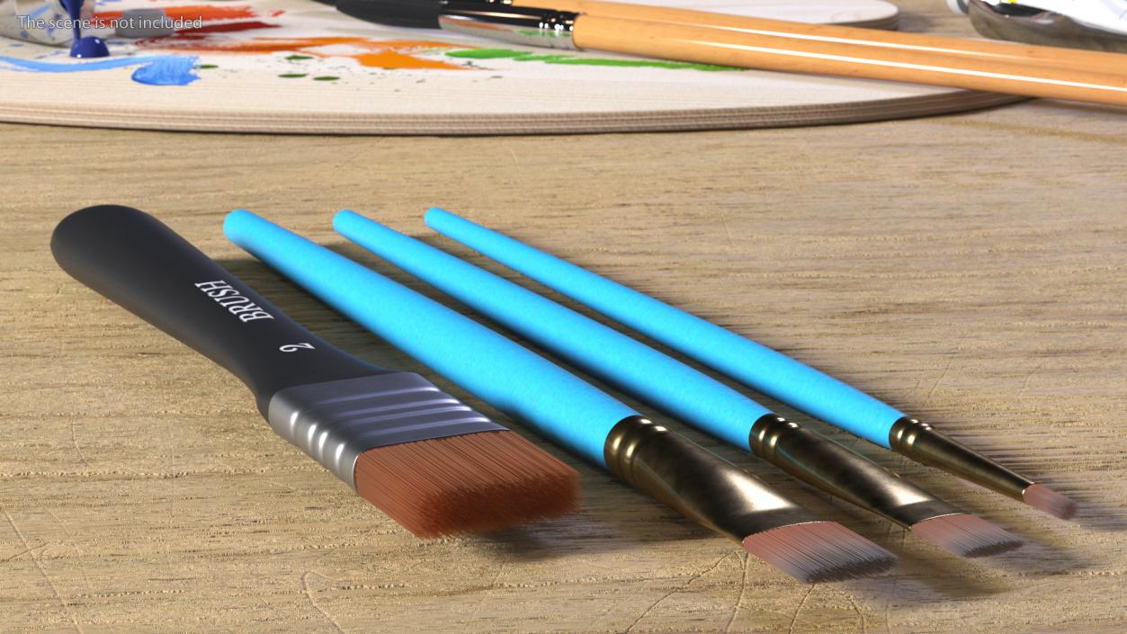 3D Painting Brushes Four Types Fur