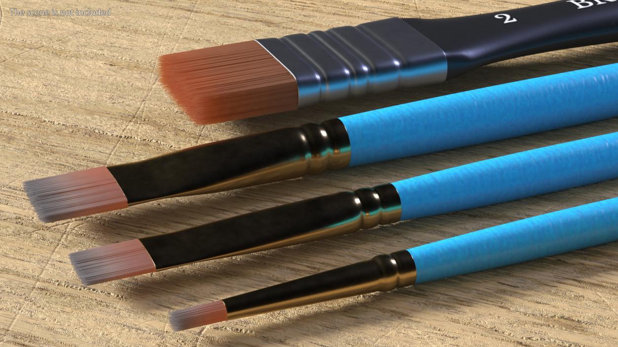 3D Painting Brushes Four Types Fur