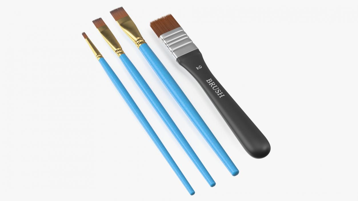 3D Painting Brushes Four Types Fur