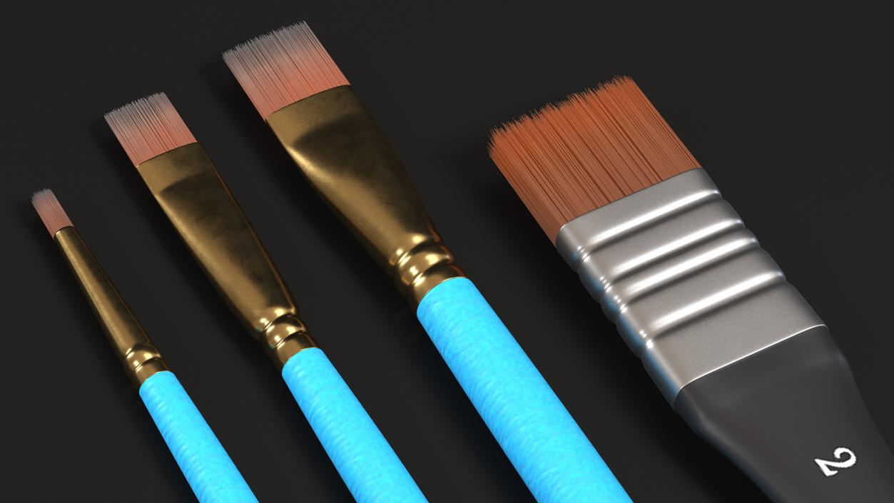 3D Painting Brushes Four Types Fur