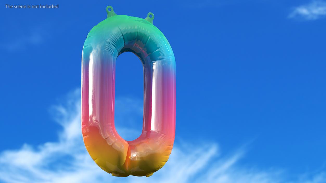 Balloon Numbers Set Rainbow 3D