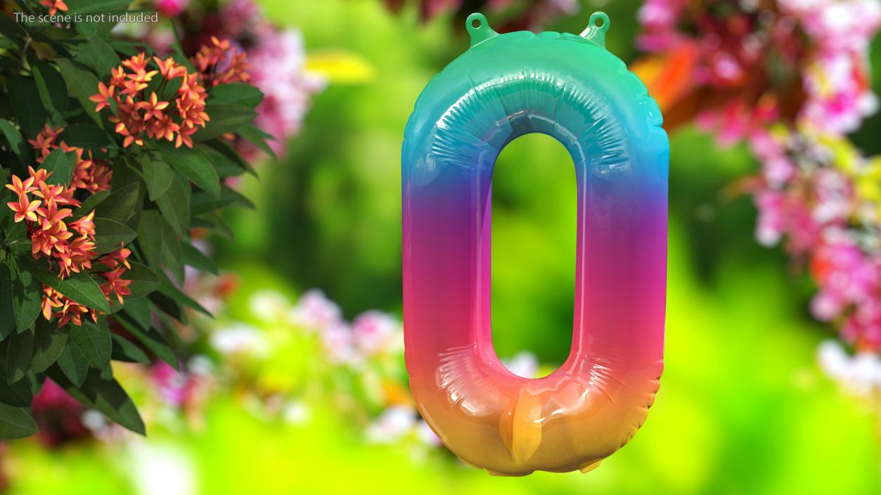 Balloon Numbers Set Rainbow 3D