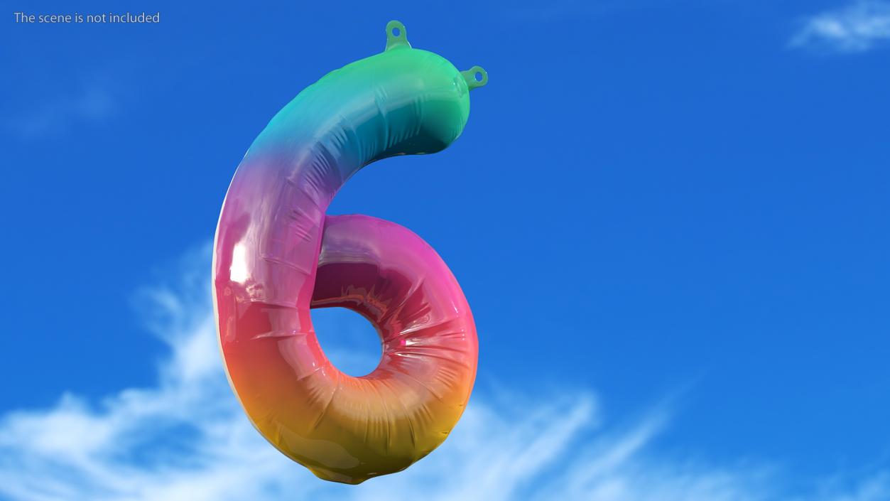 Balloon Numbers Set Rainbow 3D