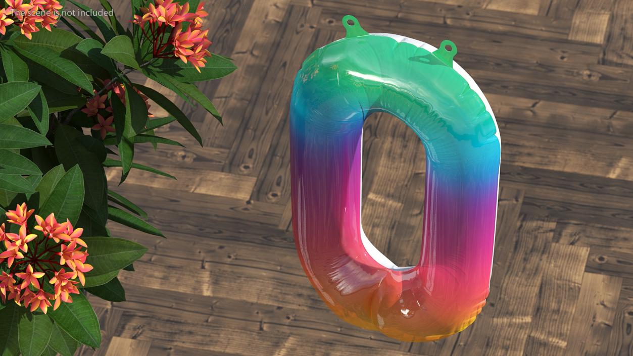 Balloon Numbers Set Rainbow 3D