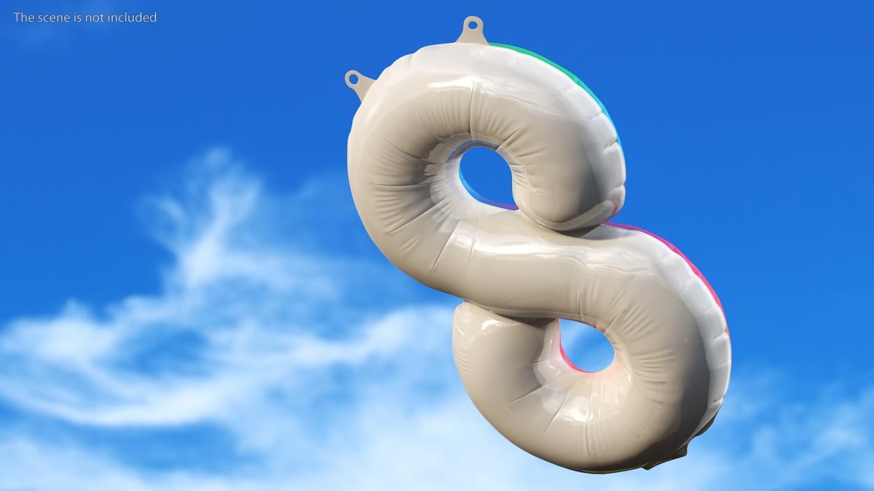 Balloon Numbers Set Rainbow 3D