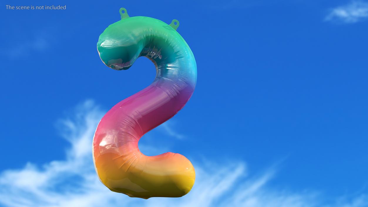 Balloon Numbers Set Rainbow 3D