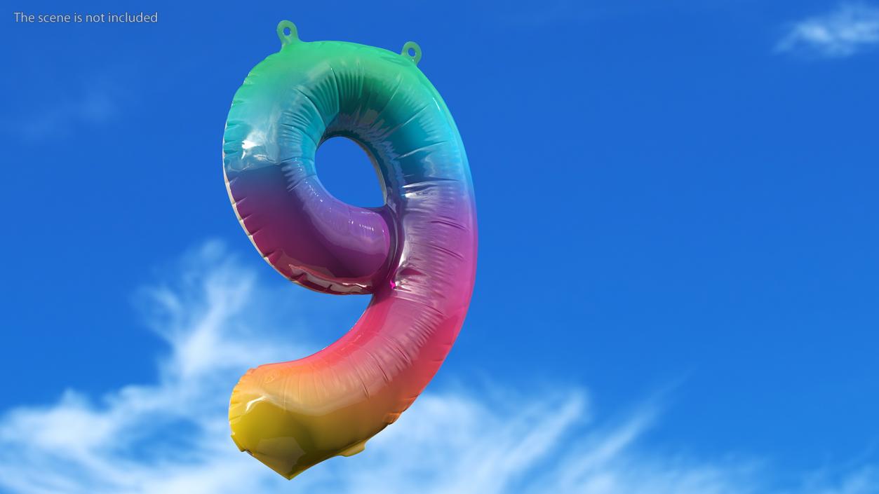 Balloon Numbers Set Rainbow 3D